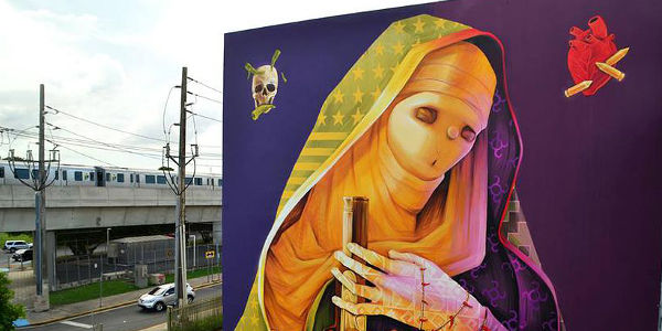 Огромные граффити чилийского уличного художника INTI
