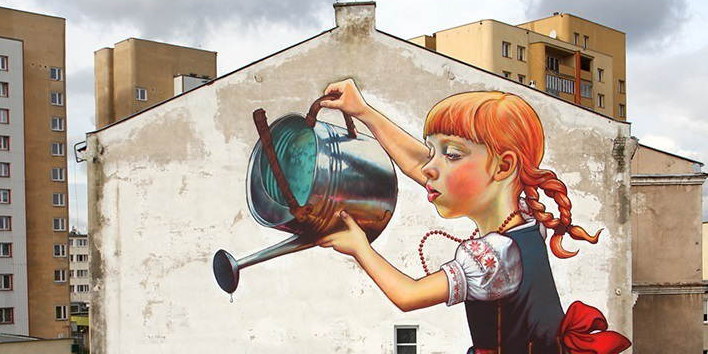 Наталья Рак — большие граффити польской художницы (Natalia Rak)